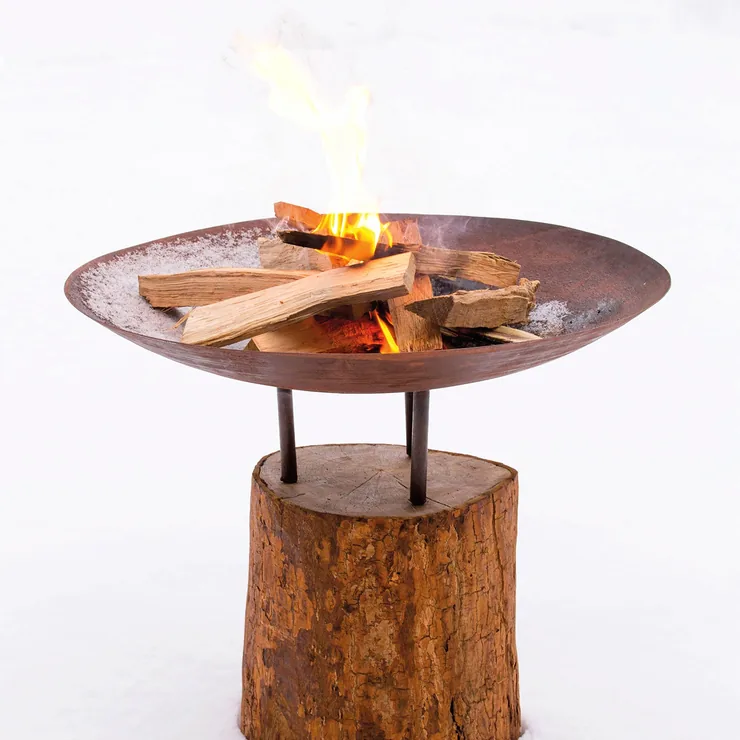 Redfire Corten stål fire pit på træstubbe, billede 3
